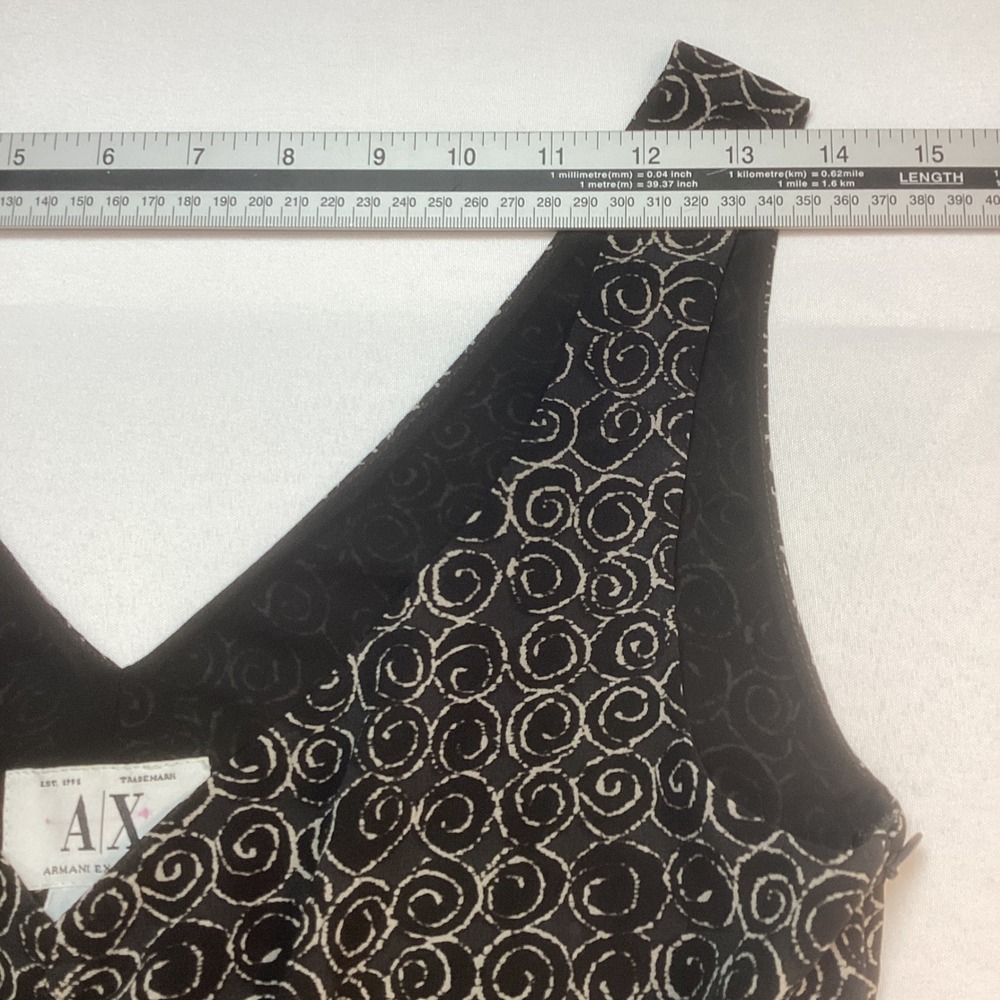 Armani Exchange Womens Dress Size 8 Brown Swirl Print Sleeveless V-Neck Maxi - Picture 9 of 10